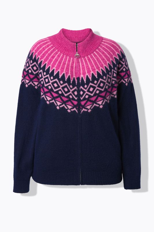 Жилетка плетена с алпийски райета