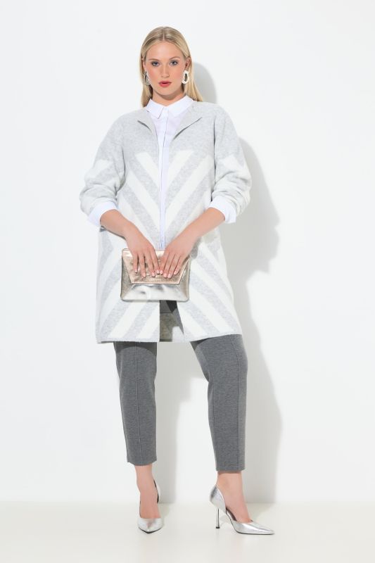 Жилетка плетена с геометрични райета