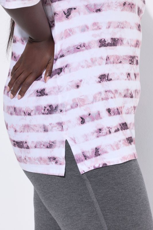 Тениска с батикови райета