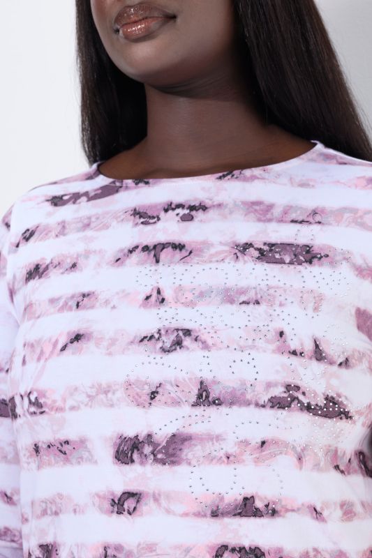 Тениска с батикови райета