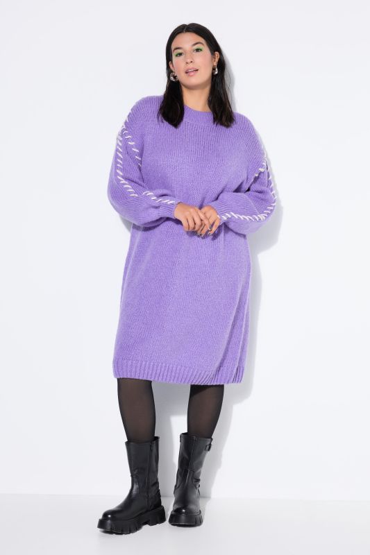 Oversized Seam Long Sleeve Sweater Dress