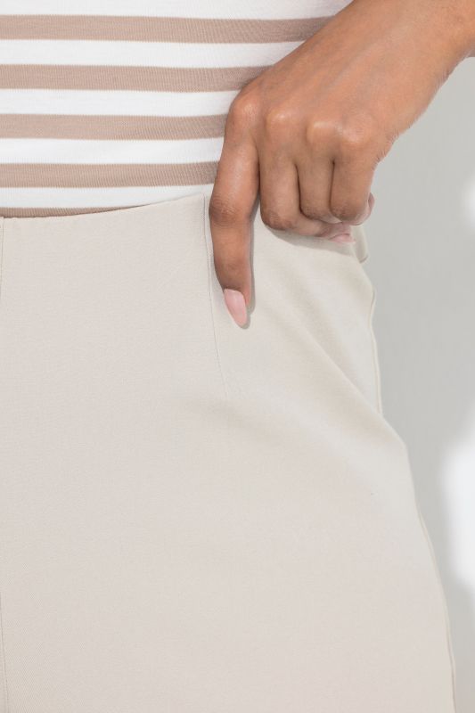 Cropped Stretch Blend Elastic Waistband Pants