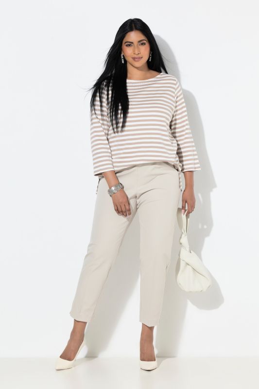 Cropped Stretch Blend Elastic Waistband Pants