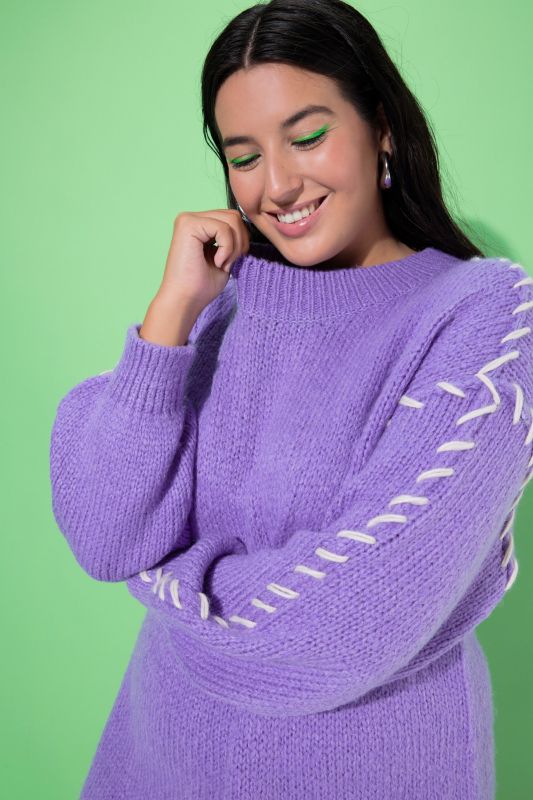 Oversized Seam Long Sleeve Sweater Dress