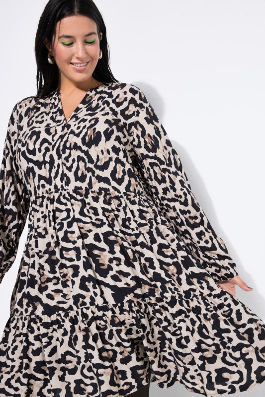 Mini dress, Leo, V-neck, flounces