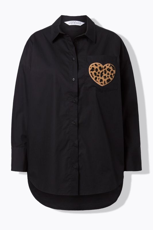 Love Graphic Button Down Longline Blouse