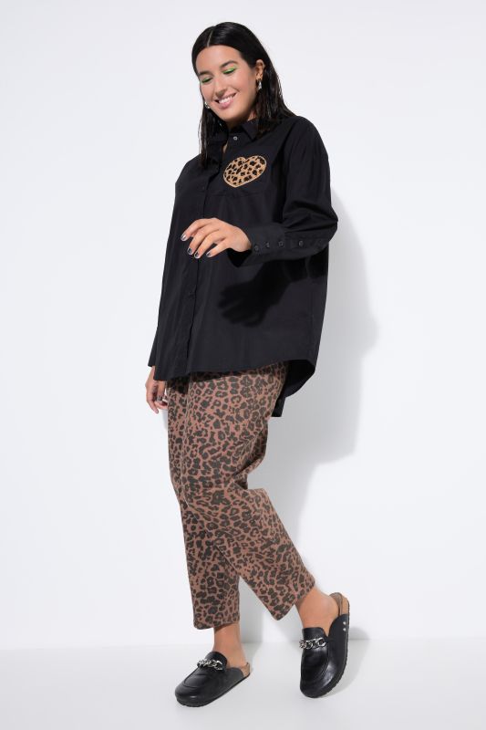 Love Graphic Button Down Longline Blouse