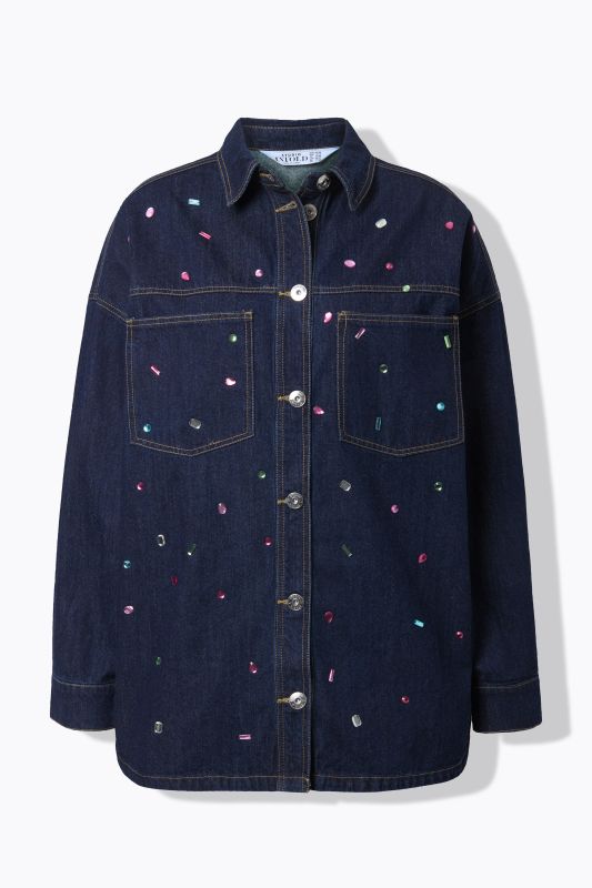 Риза дънкова с камъчета