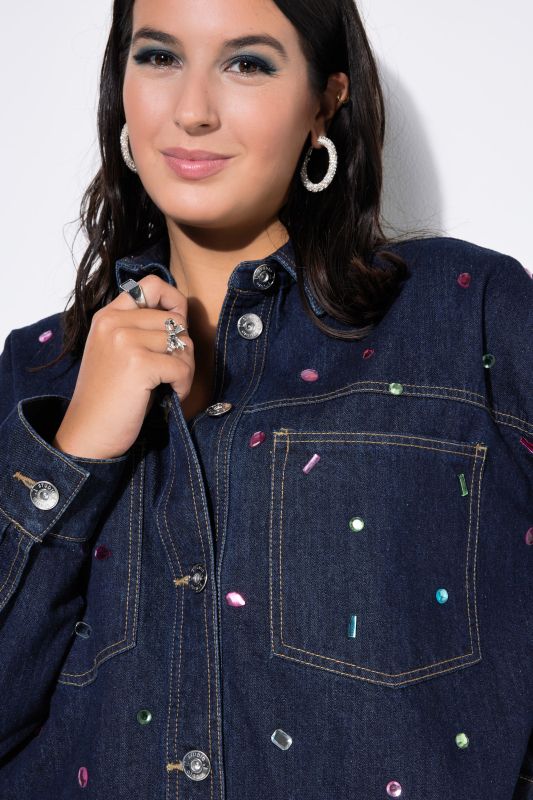 Риза дънкова с камъчета