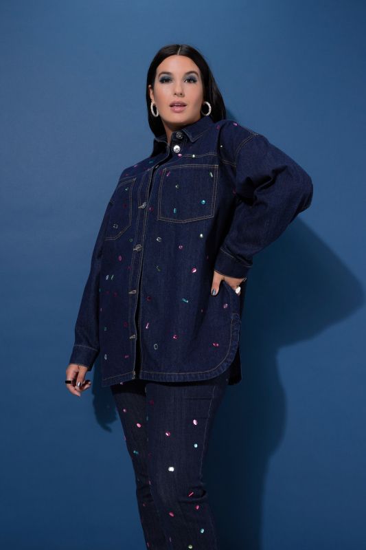 Риза дънкова с камъчета