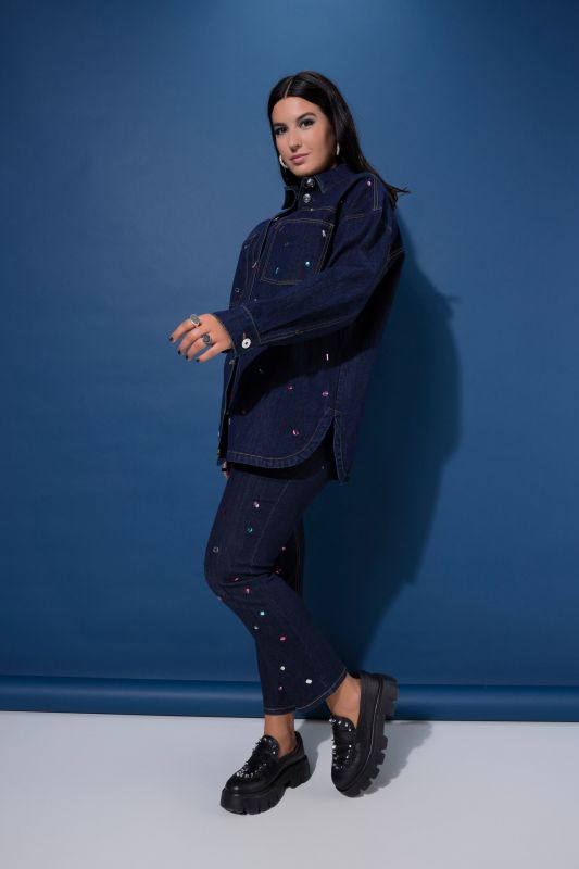 Риза дънкова с камъчета