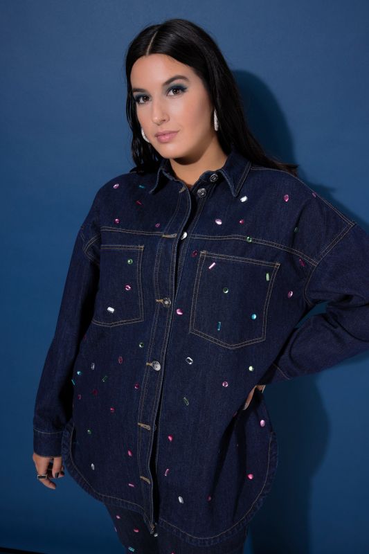 Риза дънкова с камъчета