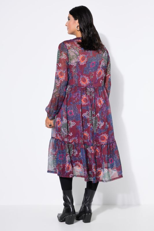 Рокля с шифон и пейзли принт