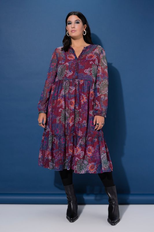 Рокля с шифон и пейзли принт