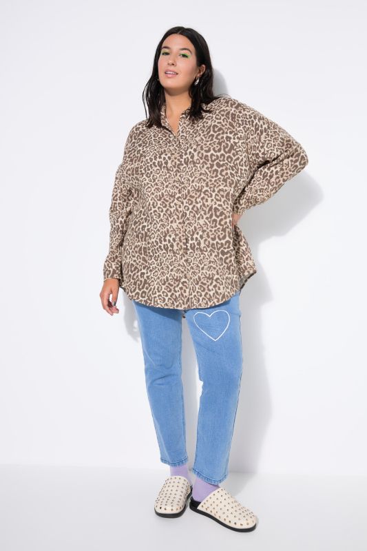 Риза от муселин с леопардов принт