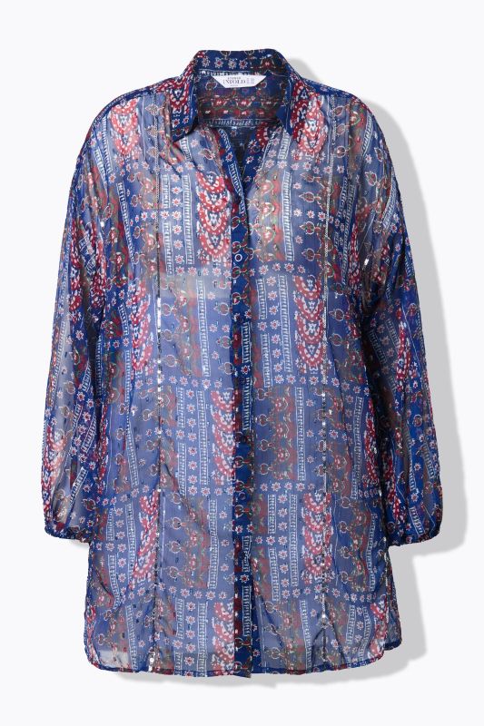 Риза от шифон с пач принт