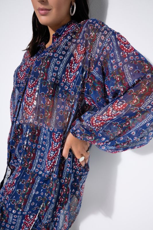 Риза от шифон с пач принт