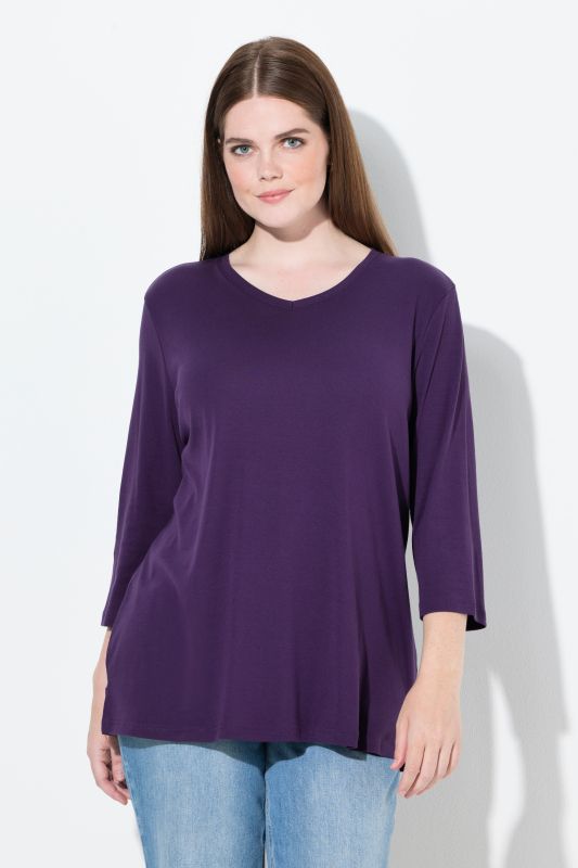 Тениска с рипсено деколте