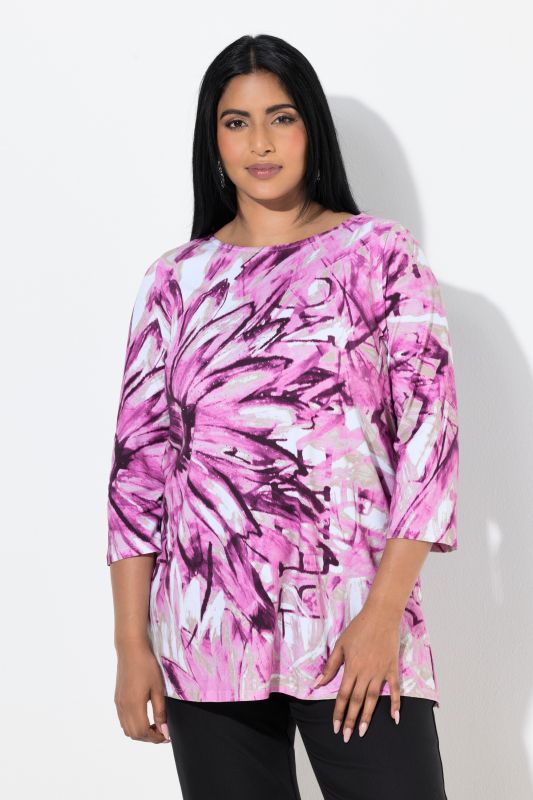 Тениска с абстрактен флорален принт