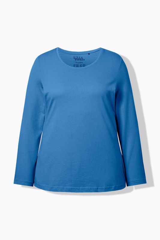 Basic Round Neck Long Sleeve Slim Fit Cotton Tee