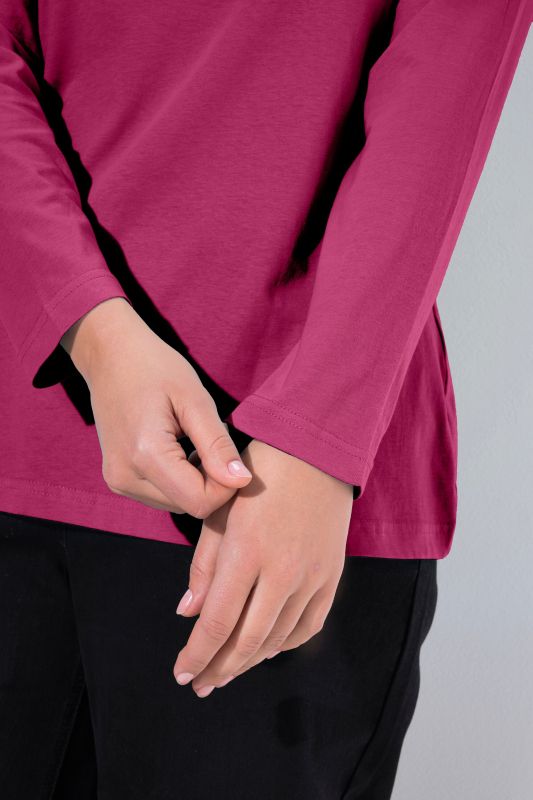 Basic Round Neck Long Sleeve Slim Fit Cotton Tee