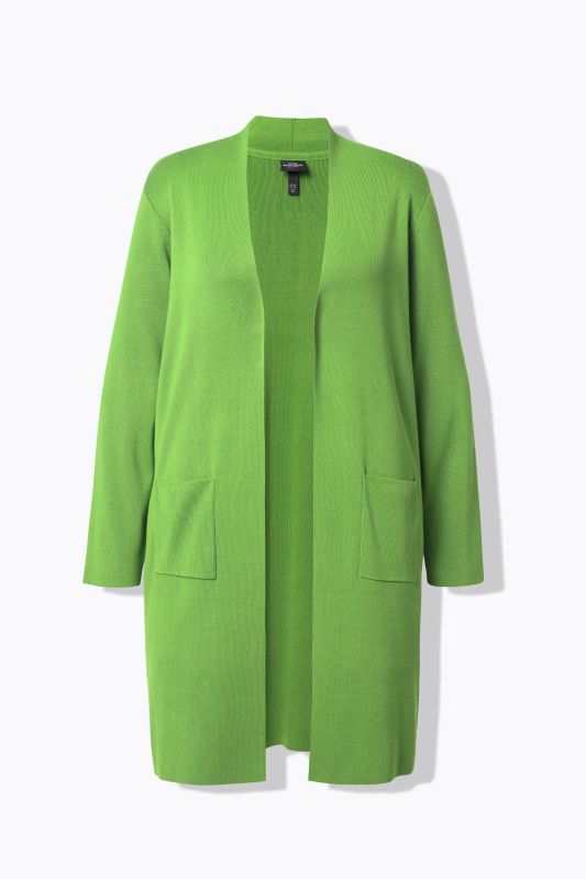 Long Pocket Open Front Cardigan Sweater