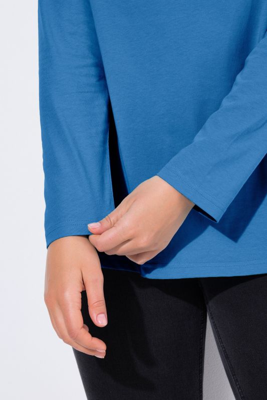 V-Neck Long Sleeves Slim Fit Cotton Knit Tee