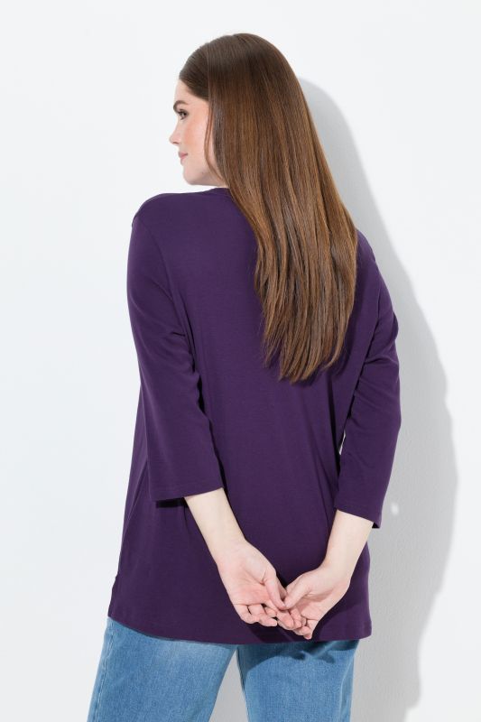 Тениска с рипсено деколте