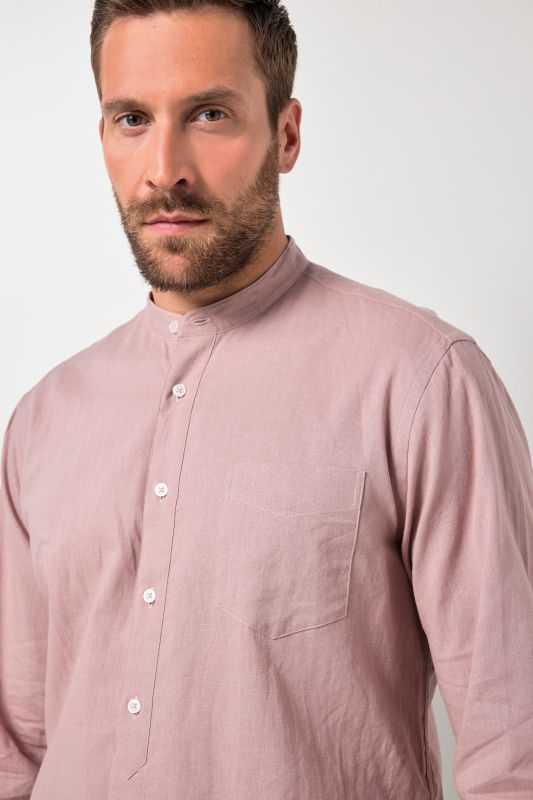 Риза ленена с дълги ръкави