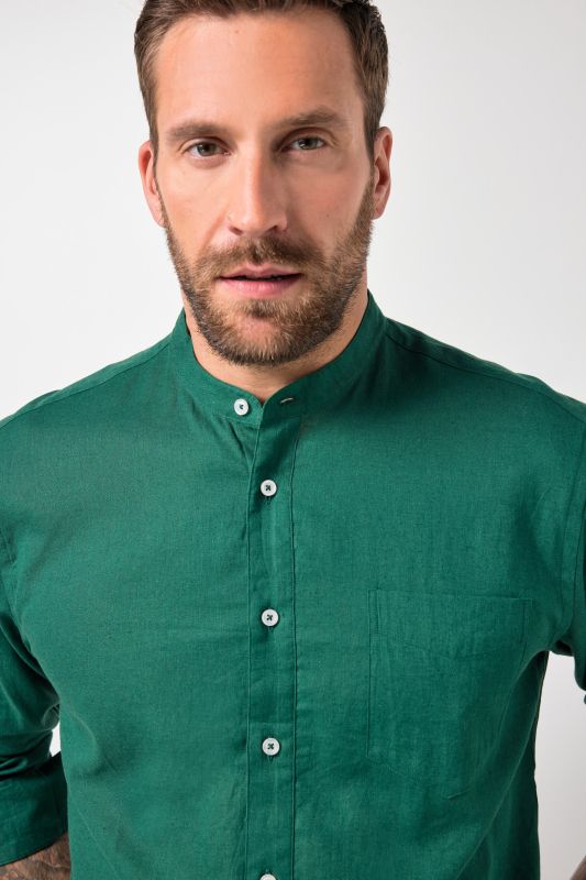 Риза ленена с дълги ръкави