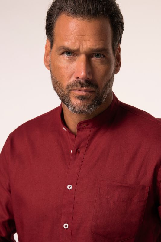 Риза ленена с дълги ръкави