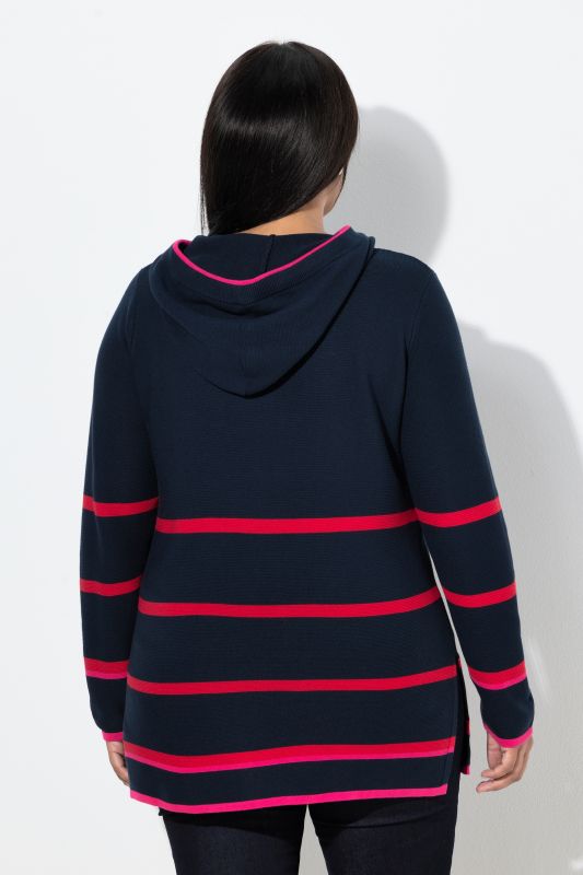 Striped Hooded Long Sleeve Sweater