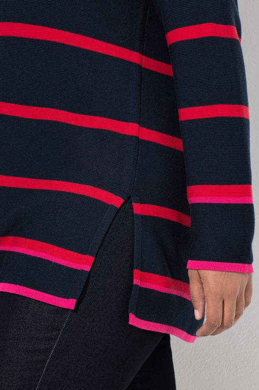 Striped Hooded Long Sleeve Sweater