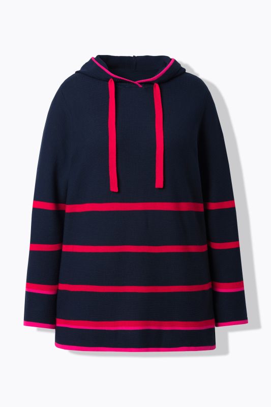 Striped Hooded Long Sleeve Sweater