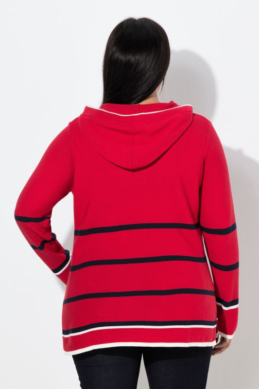 Striped Hooded Long Sleeve Sweater