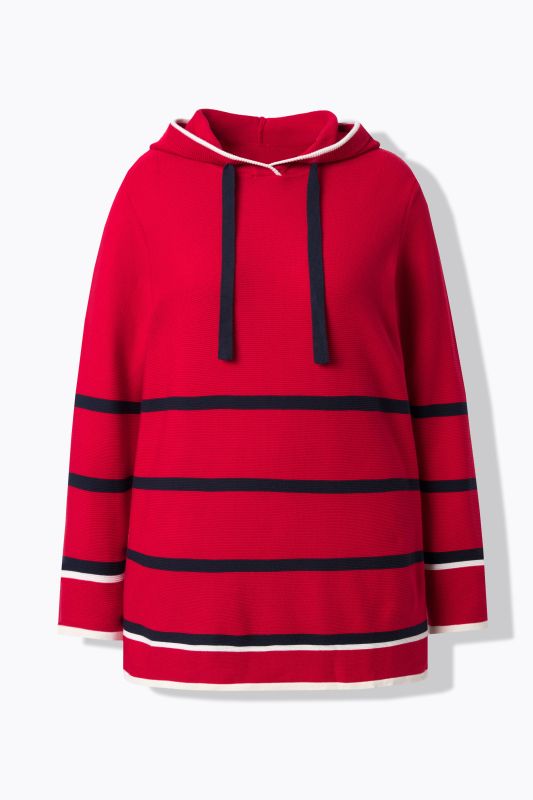 Striped Hooded Long Sleeve Sweater