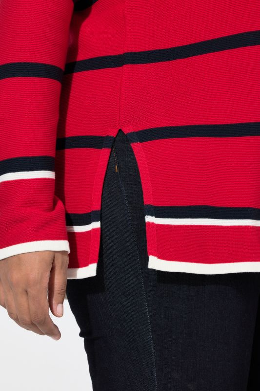 Striped Hooded Long Sleeve Sweater