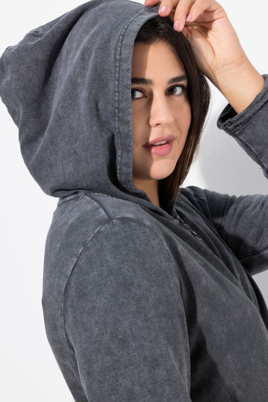 Tiered Flounce Panel Zip Up Hoodie