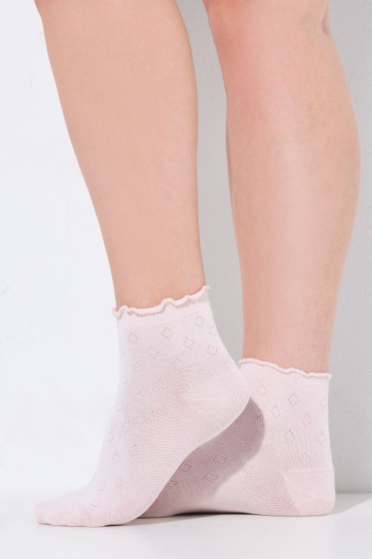 3 Pack Ruffled Cuff Openwork Socks