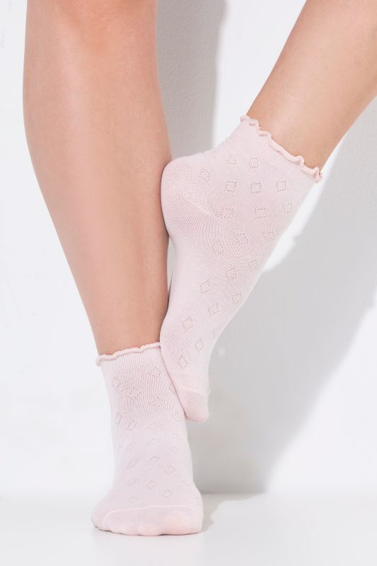 3 Pack Ruffled Cuff Openwork Socks