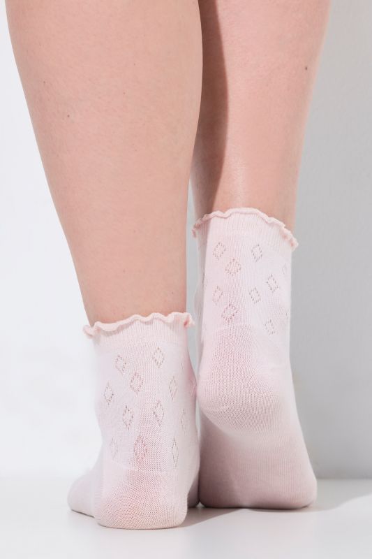 3 Pack Ruffled Cuff Openwork Socks