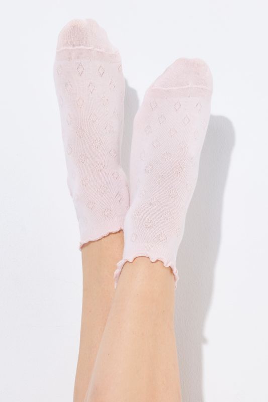 3 Pack Ruffled Cuff Openwork Socks