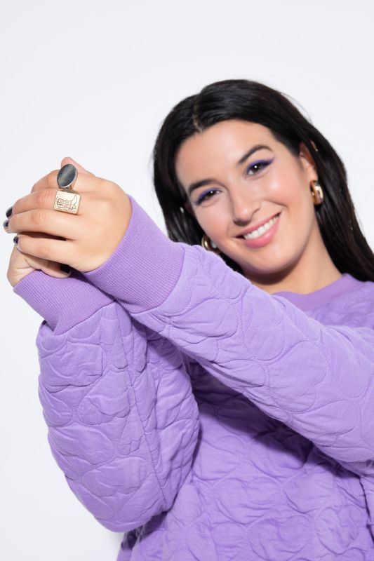 Sweat mini dress, oversized, HEART quilting