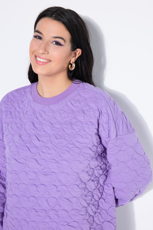 Sweat mini dress, oversized, HEART quilting