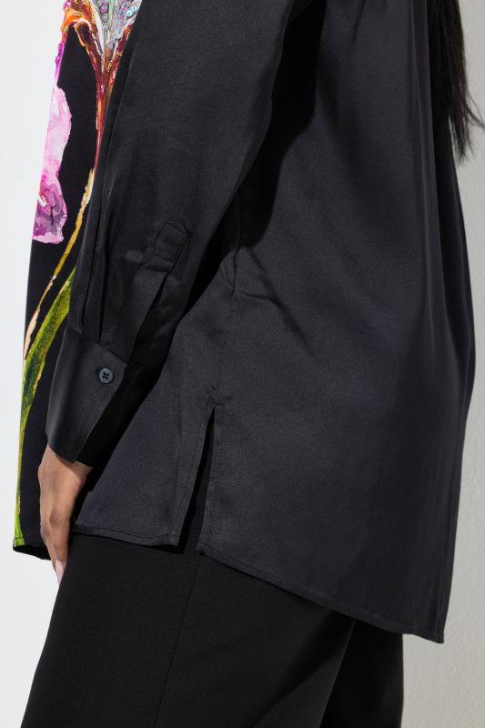 Риза с принт на лилии