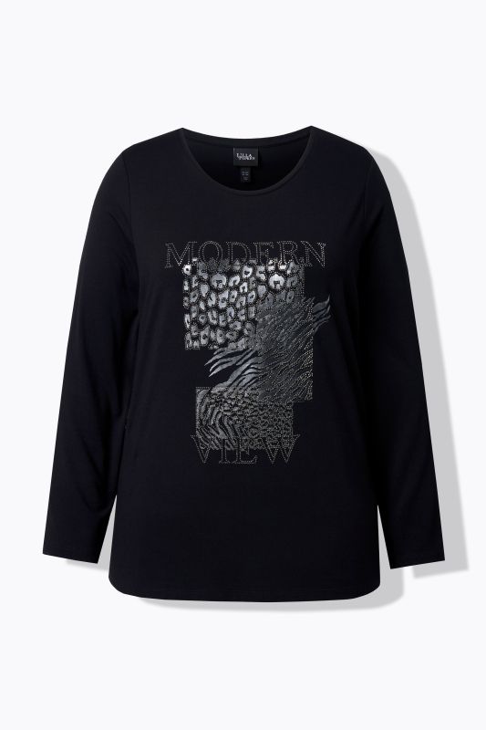 Тениска с бляскав животински принт