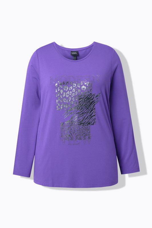 Тениска с бляскав животински принт