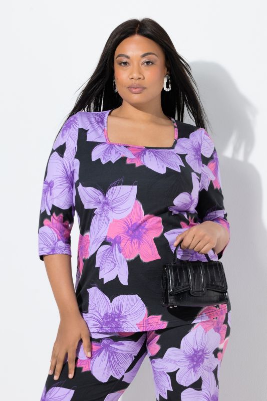 Тениска с пастелен флорален принт