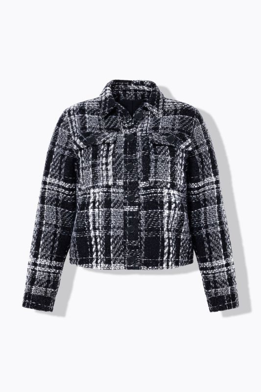 Яке от букле с кариран принт