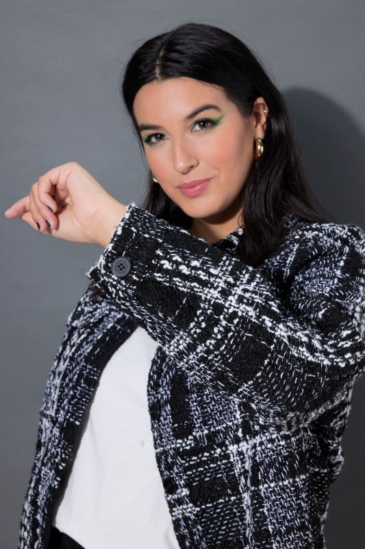 Яке от букле с кариран принт